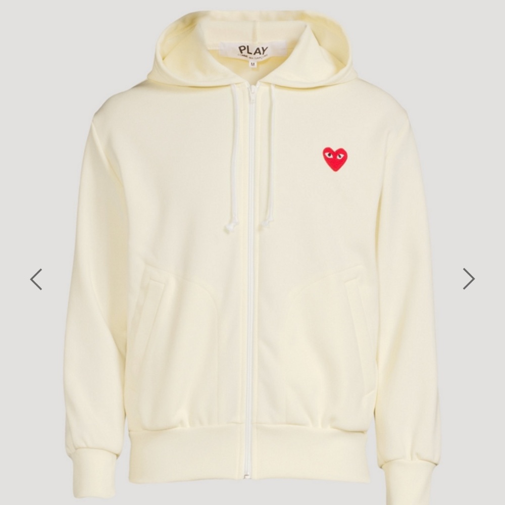 Comme Des Garçons Play Heart Zip-Up Hoodie Yellow